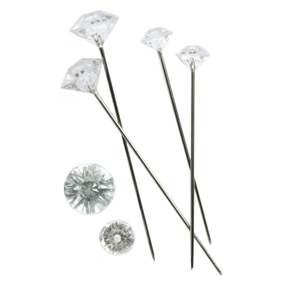 BESTYASH 100Pcs Multi Color Clear Head Wedding Buttonholes Pins Plastic and Alloy Plated Silver Focal Use