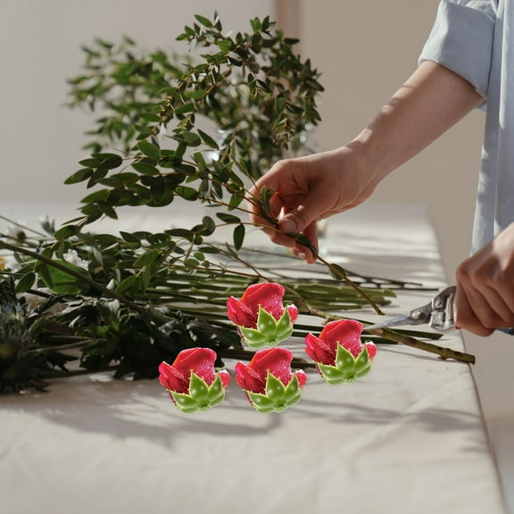 OUNONA 100pcs Fake Calyx Artificial Flower Base DIY Rose Artificial Flower Calyxes High Realism Flower Sepals for Crafting Wedding and Home Decor