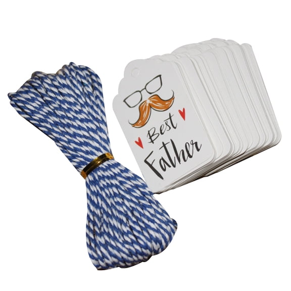 OUNONA Creative Bookmarker Tags Kraft Paper Hanging Tags White Father's Day 100pcs Back to School