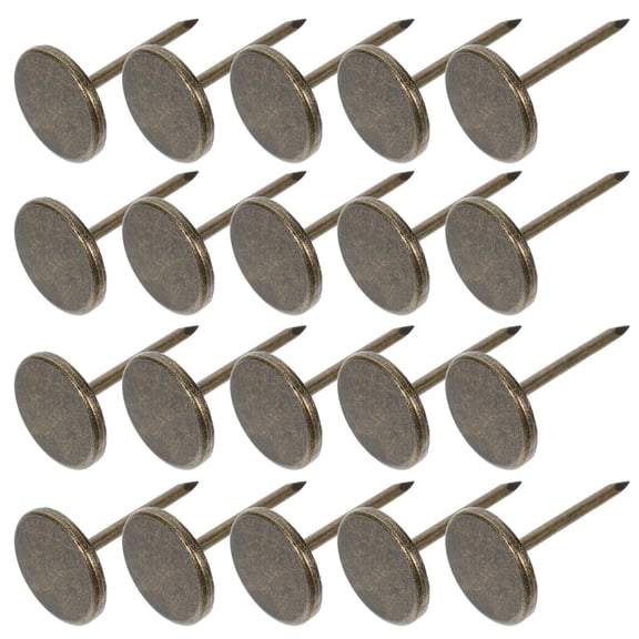 OUNONA 100pcs Flat Head Iron Push Nail Tacks For Wall Decorative Use For Securing Upholstery