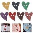 thumbnail image 1 of OUNONA 100pcs Heart Shape Wood Cutouts Buttons for Embellishments in Assorted Color for Art Projects, 1 of 7