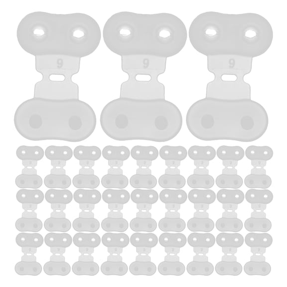 Tineasur White Plastic Buckles for Wristbands Compatible with Thermal Printers, 100 Pieces and Lightweight