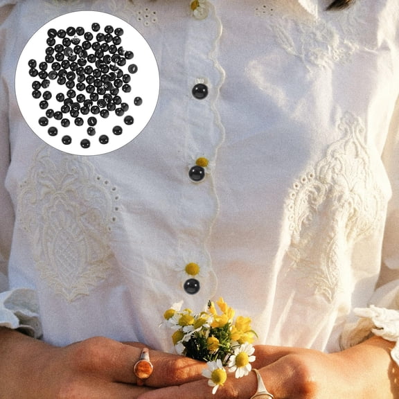 OUNONA 100pcs Press Buttons Shirts Black Plastic Buttons for Clothes Sewing DIY Accessories