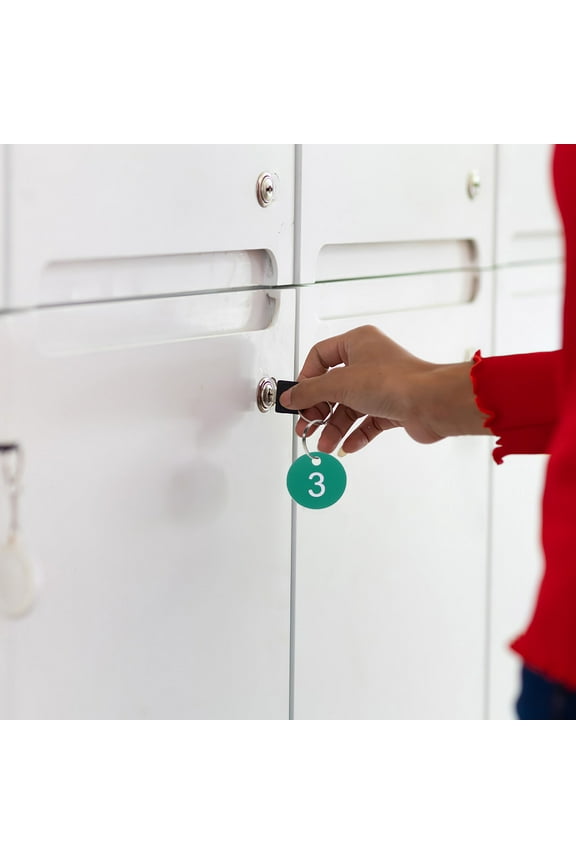 100pcs Round Numbered Key Tags Holes Circular Numbered Tags Keychain Tag Plastic Number Discs Number Keychain Numbered Tags