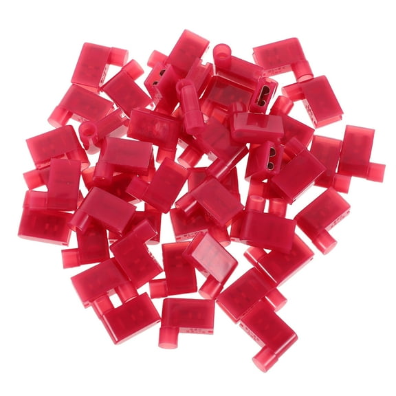 FOLOYORI Red Plastic Flag Crimp Terminal Connector for Complex Wiring Configurations 100Pcs
