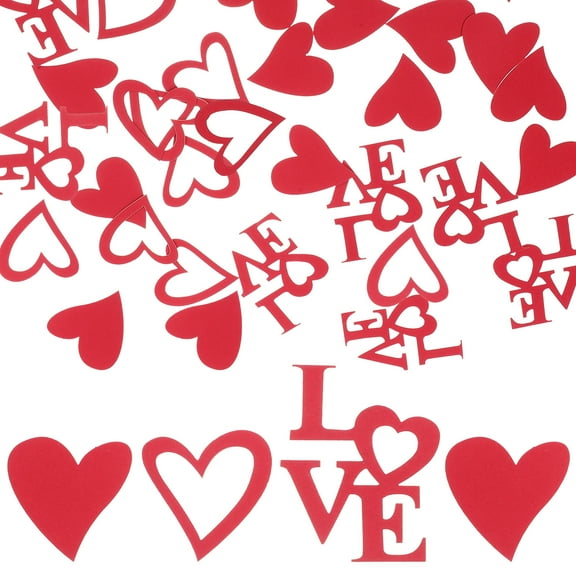 OUNONA 100pcs Valentine's Day Confetti for Wedding, Party Decorations, Festive Table Decor, Heart Shaped Confetti
