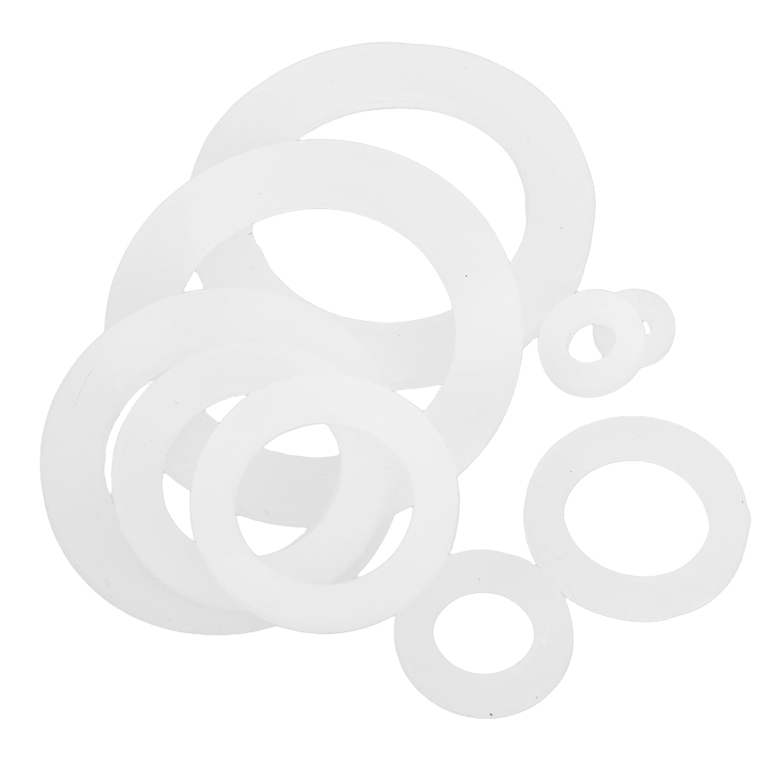 OUNONA 100pcs White Silicone Flat Gasket Set Silicone Washers For Water Pipe Sealing Anti-Leakage Rings In Multiple Sizes Universal Gasket Kit For Plumbing And Home Repair