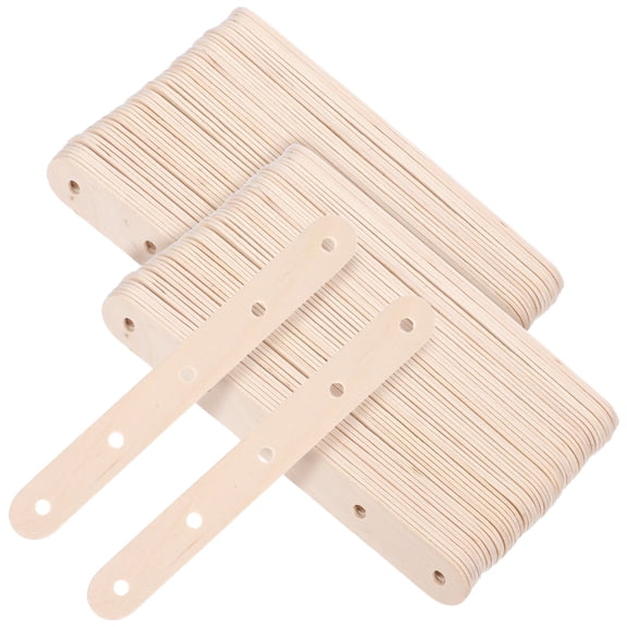 OUNONA 100pcs Wood Craft Sticks With Holes Wood Popsicle Sticks Cake Pop Sticks For Crafting And Diy Projects Small Wax Sticks