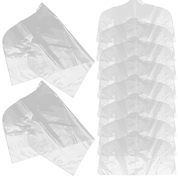 OUNONA 10Pcs Clear Plastic Garment Covers for Hanging Clothes Foldable Breathable PVC Storage