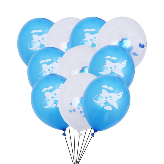 OUNONA 10PCS Cloud Balloons Blue Latex Confetti Balloons for Baby Shower Decoration