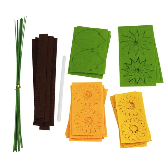 OUNONA 10PCS Non-woven Fabric Bags for Crafting, Sewing, Needlework - Cut- Cloth Material Set with Small Sunflowers Design