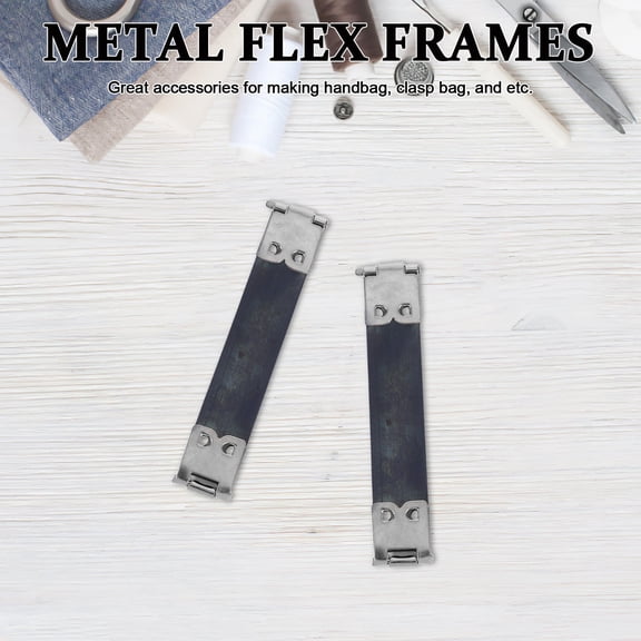 OUNONA 10PCS Sewing Purse Flex Frame Dark Blue Replacement Metal Hardware for DIY Accessory
