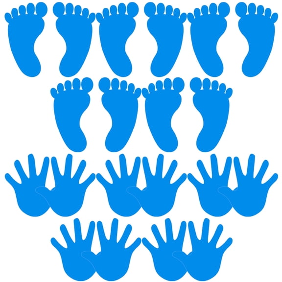 OUNONA 10 Pairs Handprint Removable Wall Stickers Adhesive Decals for Classroom, Kids Room, and Home Decoration