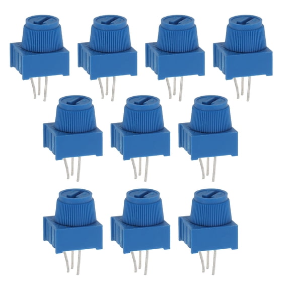 OUNONA 10Pcs 10K Potentiometer with Blue Knob High Precision Trim Potentiometer for Electronics Breadboard Circuits