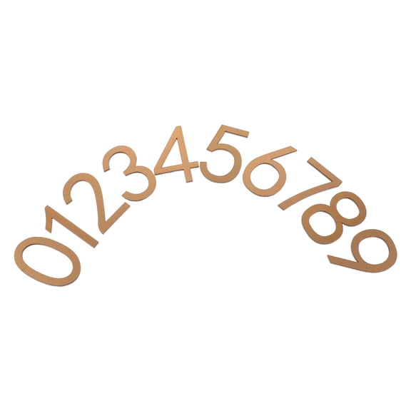 OUNONA 10Pcs Modern Plated Gold Acrylic House Numbers Stick on for Apartment Office Mailbox Address