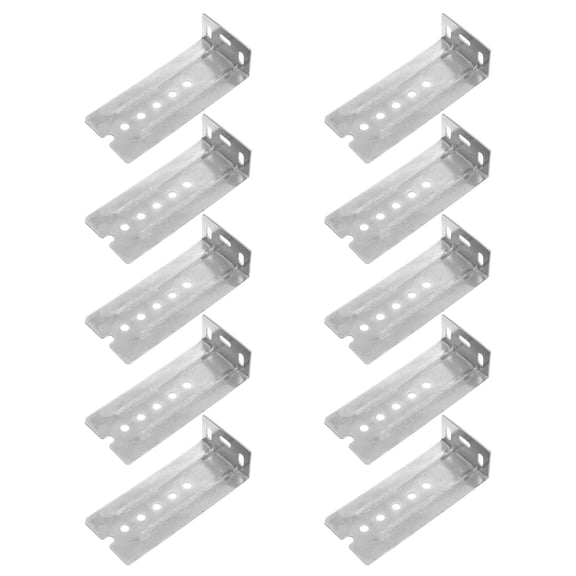 OUNONA 10Pcs Adjustable Drawer Mounting Bracket Silver for Rear Mount and Slide Hardware
