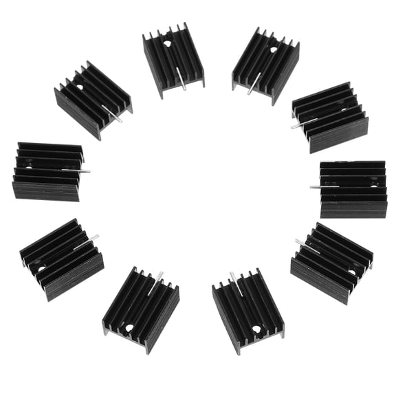 OUNONA Passive Cpu Cooler Heat Sink Aluminum Black 10Pcs