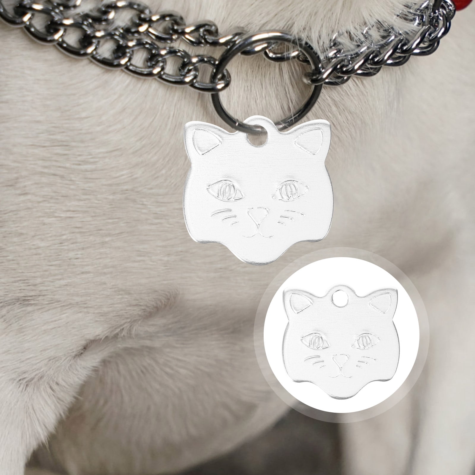 OUNONA 10 Pcs Aluminum Pet ID Tags, Cute Engraved Dog Cat ...
