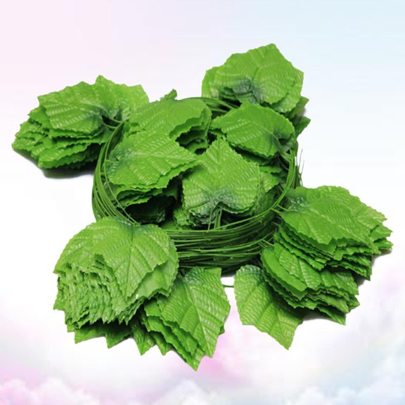 OUNONA 10Pcs Artificial Hanging Vine Plant Garland Green Pumpkin Leaf for Party Decoration