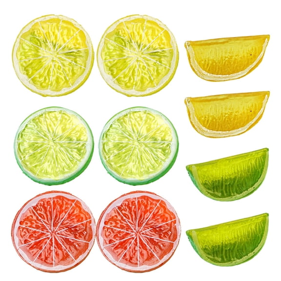 OUNONA 10Pcs Artificial Lemon Blocks Plastic Simulation Fruit Model Lifelike and Reusable