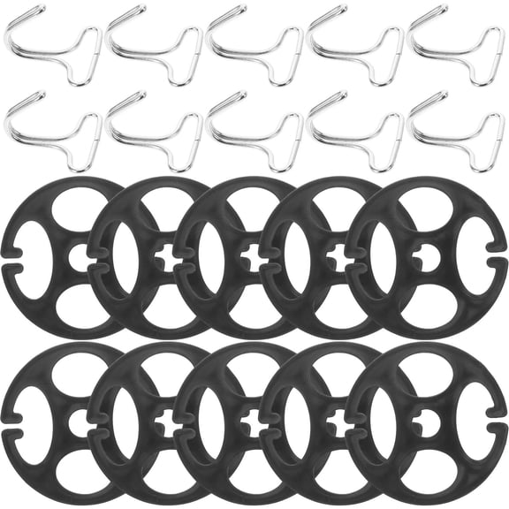 OUNONA 10Pcs Black Metal Hook and Plastic Clips Seat Cover Fixing Set for Car Interior Protection