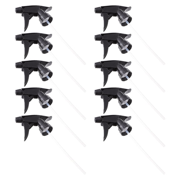 OUNONA 10Pcs Black Spray Bottle Replacement Triggers with Adjustable Mist and Stream Settings