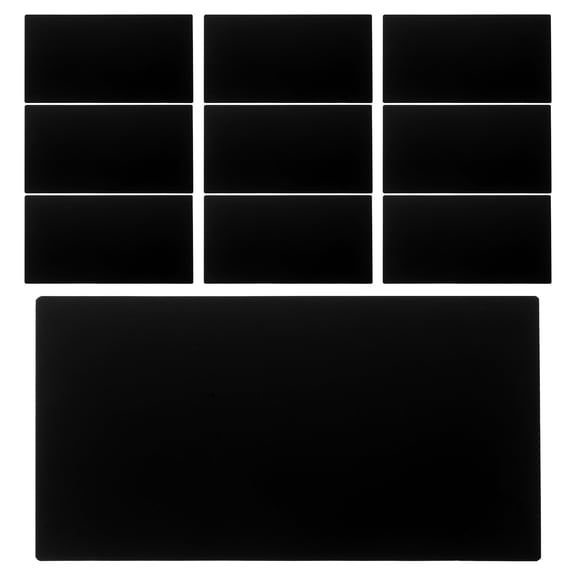 OUNONA 10Pcs Blank Aluminum Plaques for Engraving Lightweight Black Metal Tags for Office and Workplace Signs