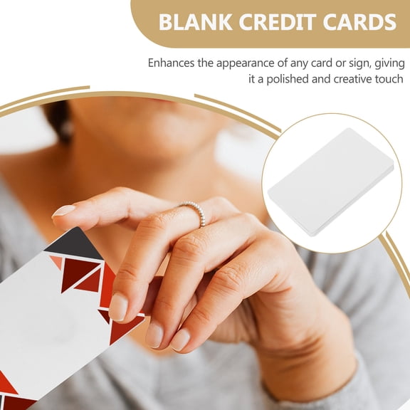 OUNONA 10Pcs White Blank Plastic Cards for Work Printable Blank Membership Id Tags