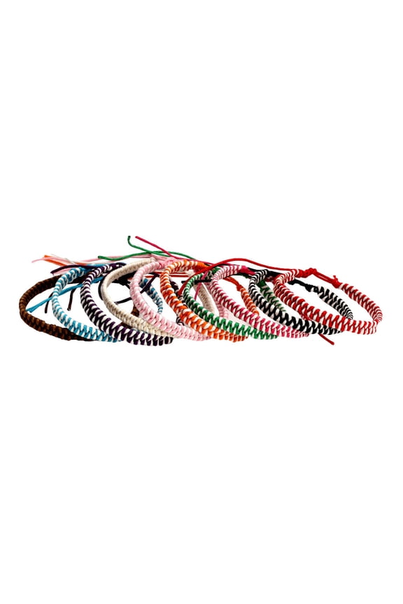 10Pcs Bohemian Style Wax String Bracelets Handmade Multicolor Adjustable Rope Bracelets