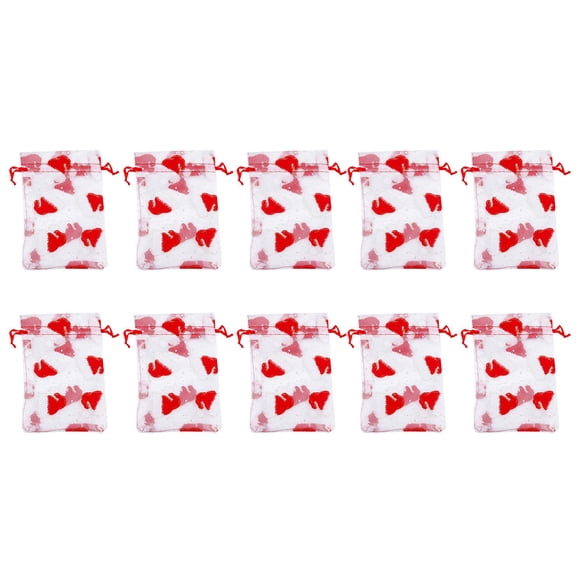 OUNONA 10Pcs Candy Pouch Drawstring Bag Assorted Color Storage Wrapping Christmas