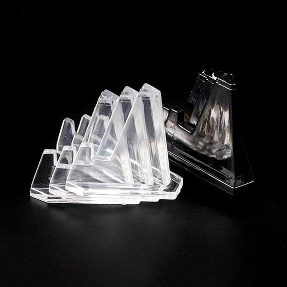 OUNONA 10Pcs Clear Acrylic Badge Storage Racks for Tabletop Display and Organization