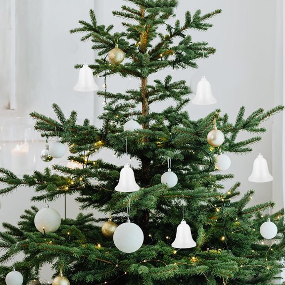 OUNONA 10Pcs Clear Xmas Hanging Decor Bell Pendant Plastic Storage Box for Candy Or Jewelry
