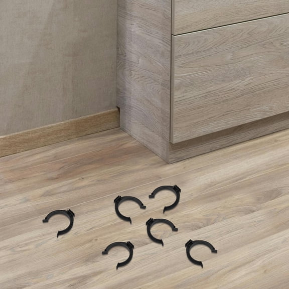 OUNONA 10Pcs Clip on Black Cabinet Leveler Legs Toe Kick Clips Durable Plastic Material