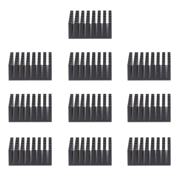OUNONA 10Pcs Compact Black Metal Heat Sink for Computer Chip Cooler Heat Transfer