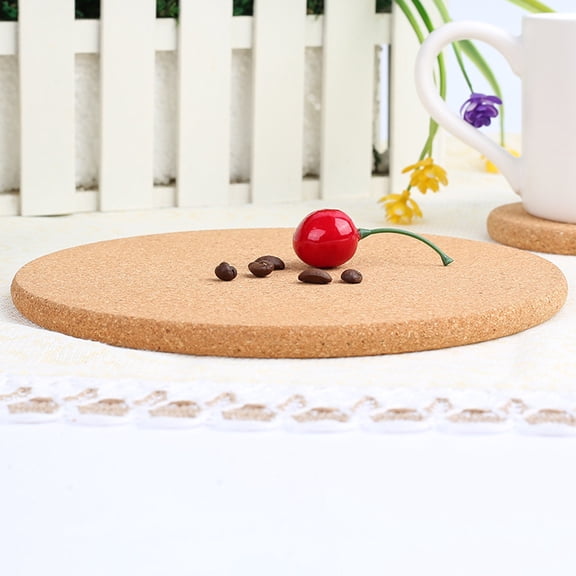 OUNONA 10Pcs Cork Plant Coasters Round Brown Flowerpot Mats Protective Non Slip Pads for Furniture and Floors