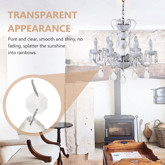 OUNONA 10Pcs Crystal Lamp Pendant Clear Hanging Drops for Home Window Decoration and Wedding Display