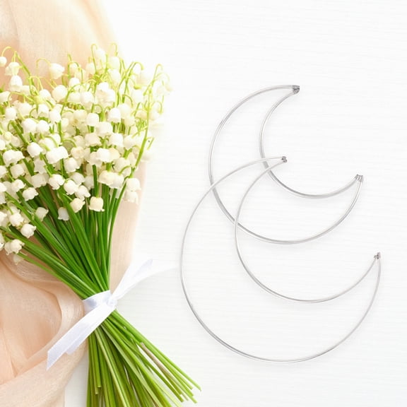 OUNONA 10Pcs DIY Dreamcatcher Rings Silver Moon Shaped Decor for Friends and Relatives