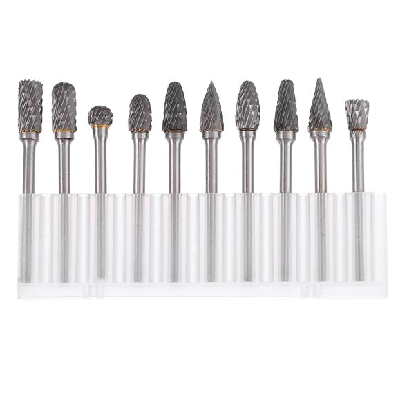 OUNONA 10Pcs Diamond Particles Rotary Bit Burrs for DIY Projects and Shaping 1.97X0.24X0.24in
