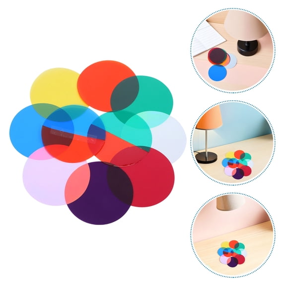 OUNONA 10Pcs Diffusion Lighting Gel Sheets Assorted Colors for Soft Uniform Indoor Light Enhancement