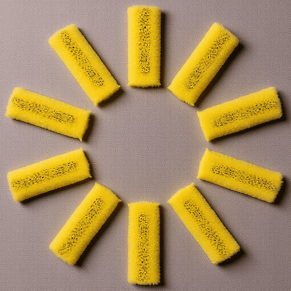 OUNONA 10Pcs Drywall Texture Paint Rollers Yellow Sponge Brush for Ceiling and House Siding Use