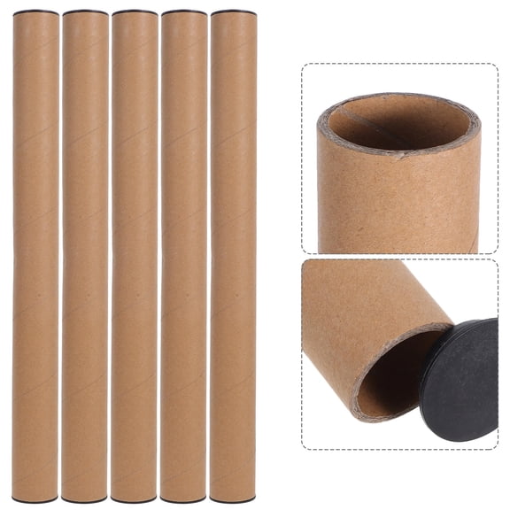 OUNONA 10Pcs Durable Kraft Paper Tubes with Caps for Document Storage Poster Shipping