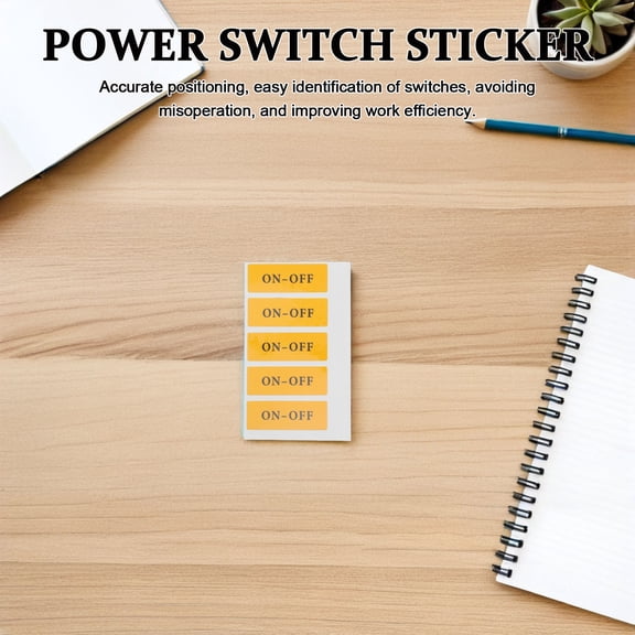 OUNONA Light Switch Labels Yellow PP Easy Identification for Home 10Pcs