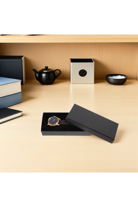 10Pcs Elegant Black Rectangular Watch Holder Box for Secure Storage and Sophisticated Presentation