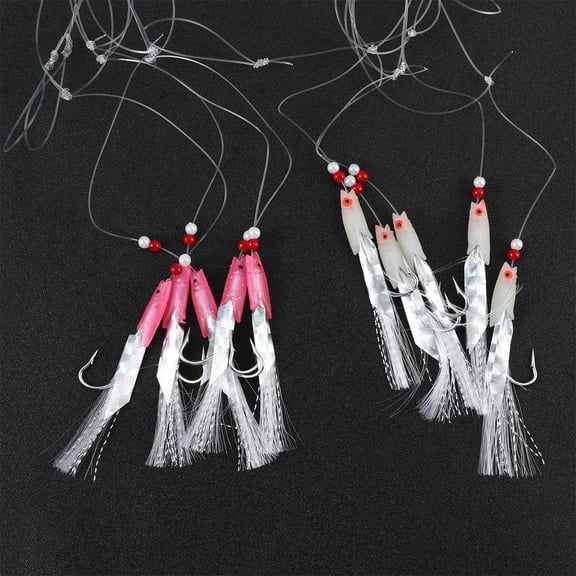 OUNONA 10Pcs Simulated Fish Skin Hooks Fishing Lure Bait Tackle Accessory Assorted Color