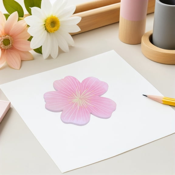 OUNONA 10Pcs Floral Note Pads Cherry Blossom Stickers with Smooth Writing Paper for Office Use