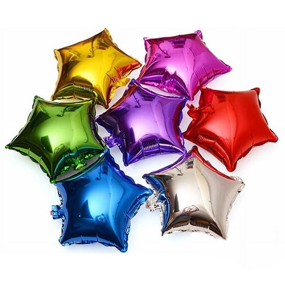 OUNONA 10Pcs Green Foil Star Balloons for Party Decoration Reusable and Seals Tightly for Helium Air