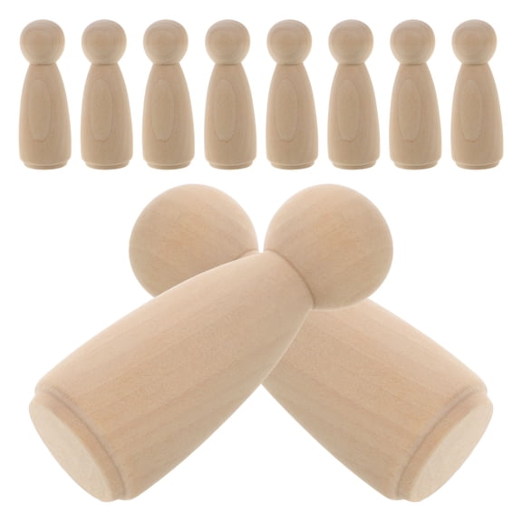 OUNONA 10Pcs Hand Puppet Toy Khaki Wooden Figurines for Children Imagination Development in Play