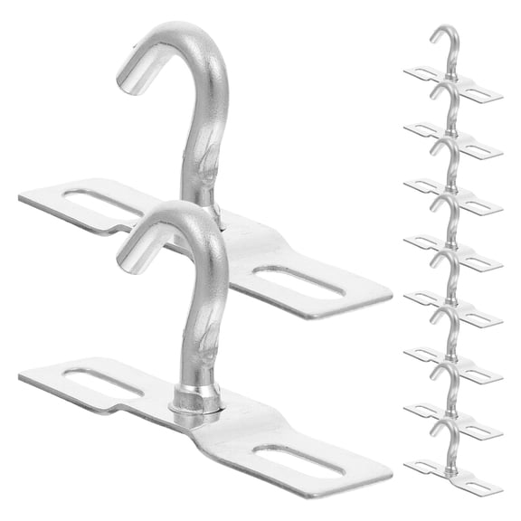 OUNONA 10Pcs Heavy Duty Metal Hooks Plated Silver Ceiling Mount Bracket for Hanging Light Fixtures