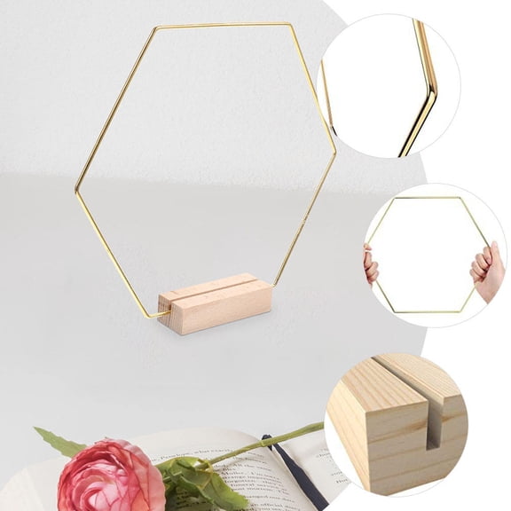 OUNONA 10Pcs Hexagon Metal Wreath Frame for DIY Craft Table Centerpiece Decor