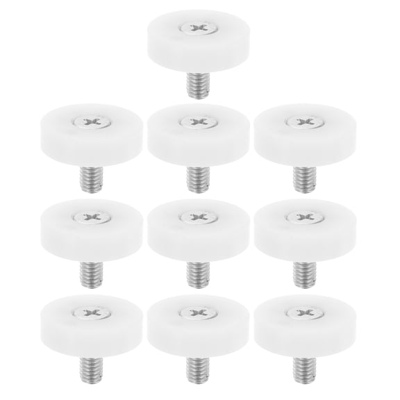 OUNONA 10Pcs High Strength Nylon Drawer Rollers Replacement for Cabinet Drawers Smooth Sliding Pulley Wheels